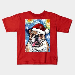 Bulldog Santa Kids T-Shirt